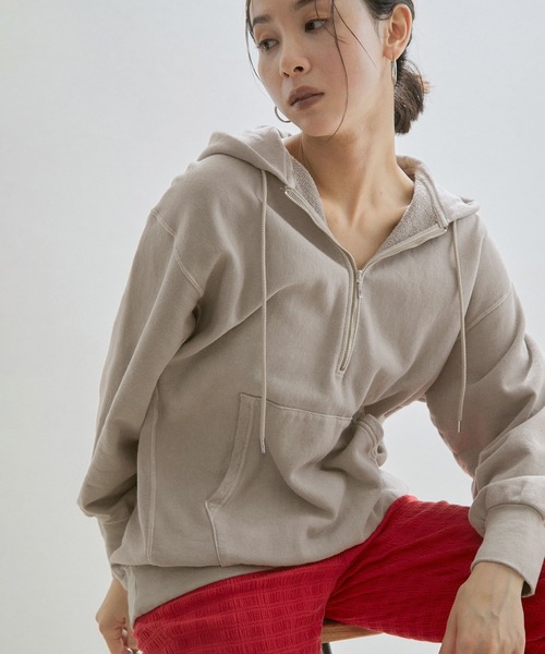 SALON adam et rope'(サロン アダム エ ロペ)の「【手洗い可能】フロントジップフードパーカー(パーカー・レディース・ピンク/グレー系その他/ホワイト・FREE)」の18枚目の写真