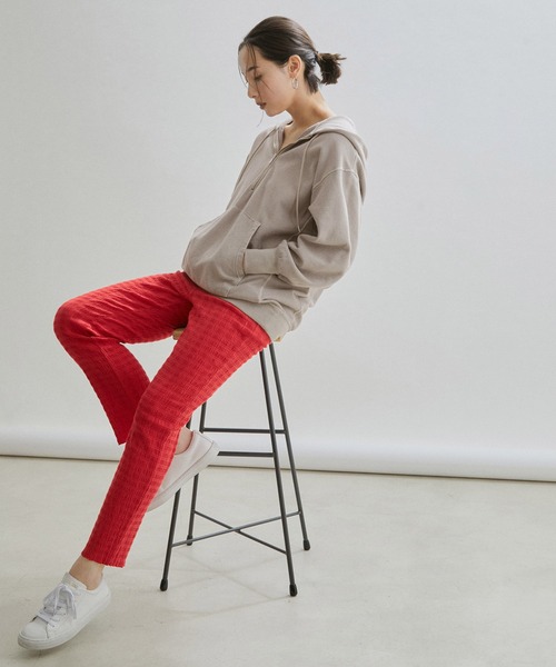 SALON adam et rope'(サロン アダム エ ロペ)の「【手洗い可能】フロントジップフードパーカー(パーカー・レディース・ピンク/グレー系その他/ホワイト・FREE)」の21枚目の写真