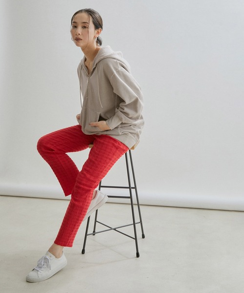 SALON adam et rope'(サロン アダム エ ロペ)の「【手洗い可能】フロントジップフードパーカー(パーカー・レディース・ピンク/グレー系その他/ホワイト・FREE)」の22枚目の写真