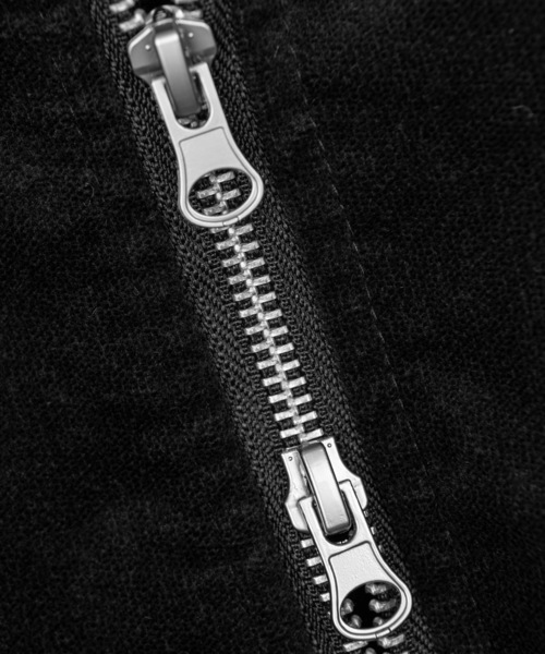 PLACE STUDIO（プレイススタジオ）の「【PLACE STUDIO 】オーバーサイズブルゾン レザーバイカラーバーシティジャンパー（ブルゾン・レディース・ブラック/カーキ・FREE）」の7枚目の写真