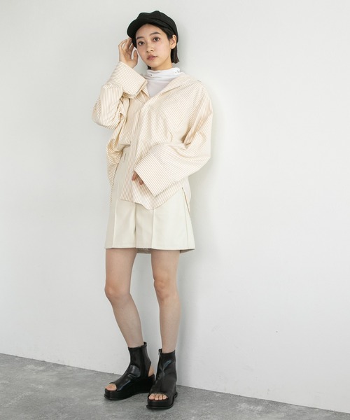 mysty woman（ミスティウーマン）の「BIGカフス2WAYシャツ　184588（シャツ/ブラウス・レディース・ベージュ系その他/ピンク系その他/ブルー系その他・FREE）」の14枚目の写真