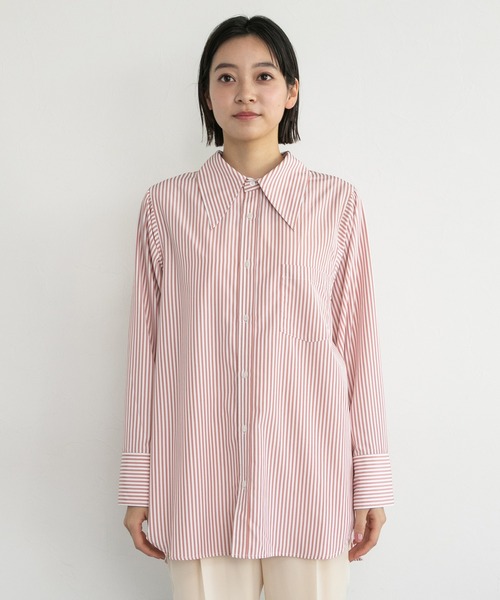 mysty woman（ミスティウーマン）の「BIGカフス2WAYシャツ　184588（シャツ/ブラウス・レディース・ベージュ系その他/ピンク系その他/ブルー系その他・FREE）」の8枚目の写真