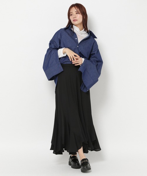 mysty woman（ミスティウーマン）の「BIGカフス2WAYシャツ　184588（シャツ/ブラウス・レディース・ベージュ系その他/ピンク系その他/ブルー系その他・FREE）」の16枚目の写真