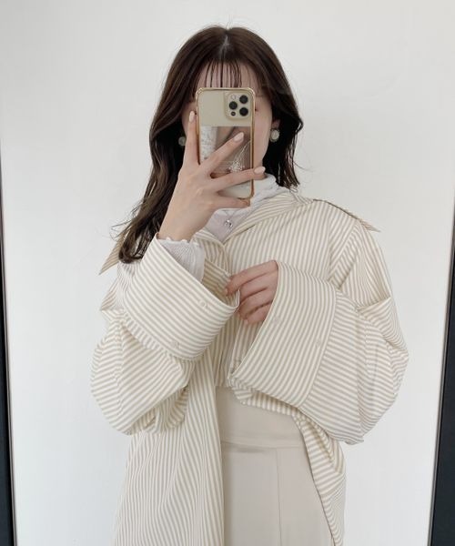 mysty woman（ミスティウーマン）の「BIGカフス2WAYシャツ　184588（シャツ/ブラウス・レディース・ベージュ系その他/ピンク系その他/ブルー系その他・FREE）」の22枚目の写真