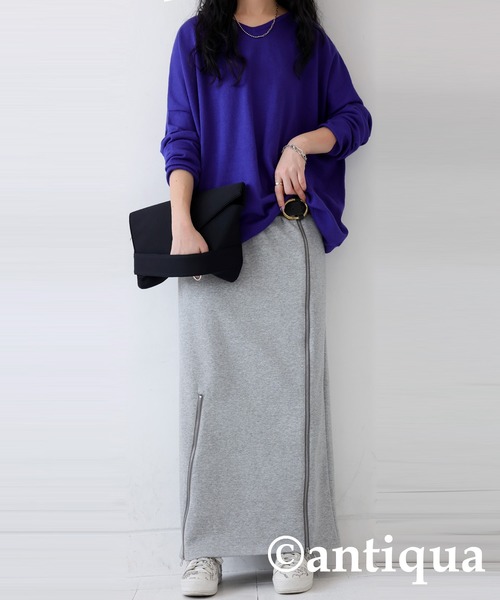 antiqua（アンティカ）の「アシメファスナースカート（スカート・レディース・ブラック/杢グレー・FREE）」の12枚目の写真