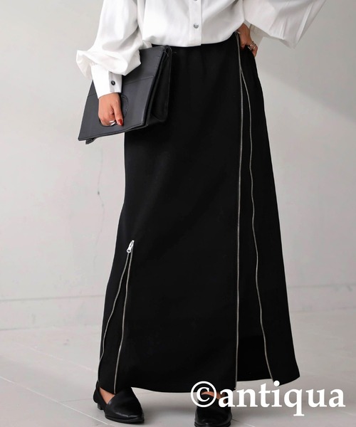 antiqua（アンティカ）の「アシメファスナースカート（スカート・レディース・ブラック/杢グレー・FREE）」の10枚目の写真