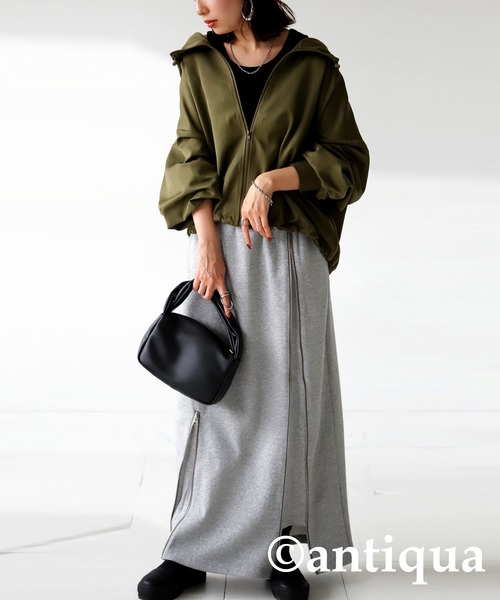 antiqua（アンティカ）の「アシメファスナースカート（スカート・レディース・ブラック/杢グレー・FREE）」の20枚目の写真