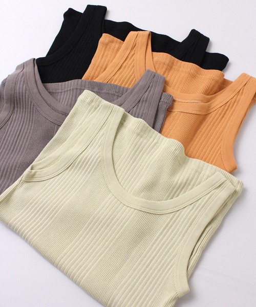 RNA-N(アールエヌエーエヌ)の「M1994 シルクブレンドランダムテレコタンク(タンクトップ・レディース・ブラック/グレー/ライム/シャーベット/キナリ・MEDIUM)」の5枚目の写真