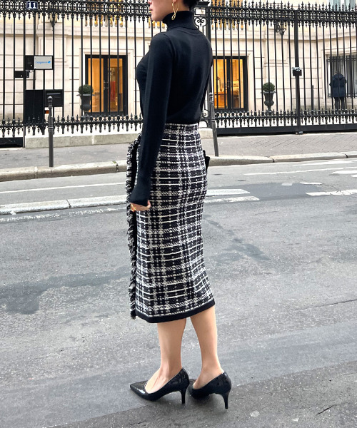 JENNE ツイード風ニットスカート Ｌ ツイード風 ニットスカート（スカート）｜JENNE（ジェンヌ）の