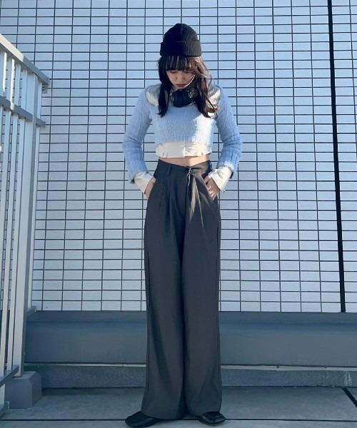 Cozy&Kitsch（コージーアンドキッチ）の「Cozy＆Kitsch アンゴラスクエアニット&ピンタックシャツセット（ニット/セーター・レディース・C/A/B・FREE）」の11枚目の写真