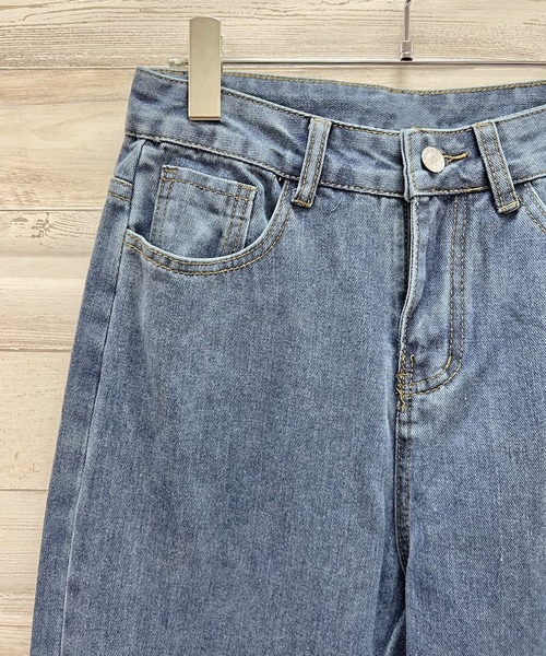 Jewelobe（ジュエローブ）の「クロップドテーラージャケット×ベルボトムルーズパンツ デニムセットアップ（セットアップ・レディース・ブルー・M/L）」の8枚目の写真