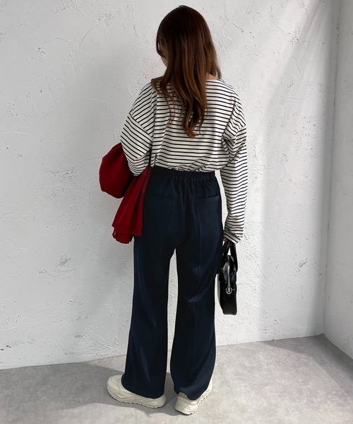 apres jour mignon（アプレジュールミニョン）の「ボーダーロンT【ZOZOTOWN限定アイテム】（Tシャツ/カットソー・レディース・ネイビー/レッド/ピンク/グリーン/ブルー・フリー/X-LARGE）」の15枚目の写真