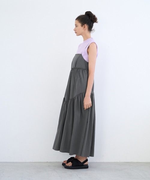 LANVIN en Bleu（ランバンオンブルー）の「ティアードキャミワンピース（ワンピース・レディース・グレー/ブラック・38）」の8枚目の写真