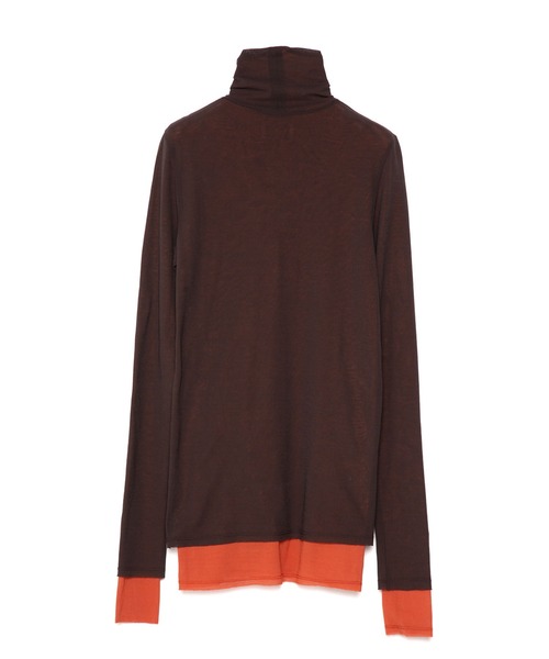 UNDECORATED（アンデコレイテッド）の「UNDECORATED アンデコレイテッド / Cotton Sheer Top コットンシアートップス ハイネックカットソー / UDF23104（Tシャツ/カットソー・レディース・ブラック/グリーン/ブラウン/レッド・0）」の9枚目の写真