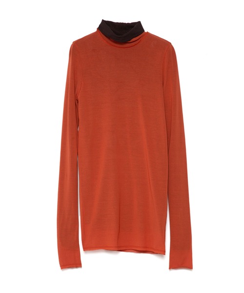 UNDECORATED（アンデコレイテッド）の「UNDECORATED アンデコレイテッド / Cotton Sheer Top コットンシアートップス ハイネックカットソー / UDF23104（Tシャツ/カットソー・レディース・ブラック/グリーン/ブラウン/レッド・0）」の10枚目の写真