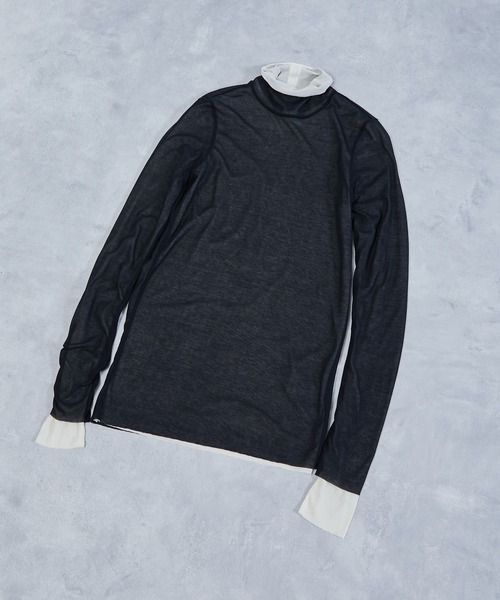 UNDECORATED（アンデコレイテッド）の「UNDECORATED アンデコレイテッド / Cotton Sheer Top コットンシアートップス ハイネックカットソー / UDF23104（Tシャツ/カットソー・レディース・ブラック/グリーン/ブラウン/レッド・0）」の20枚目の写真