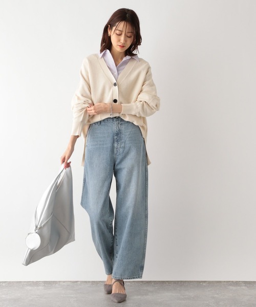 GLOBAL WORK（グローバルワーク）の「トリプルイージーVネックカーディガン/177856（カーディガン/ボレロ・レディース・ライトグレー/ピンク系その他3/マスタード/グリーン系その他3/ブラック/オフホワイト・LARGE/MEDIUM）」の7枚目の写真