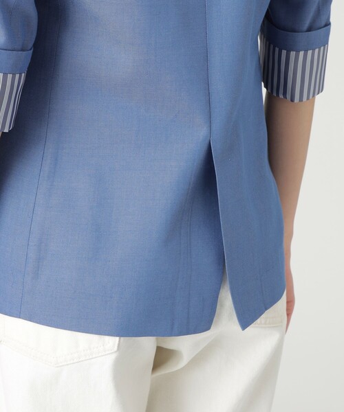 LOVELESS（ラブレス）の「ハーフスリーブシングルジャケット（テーラードジャケット・レディース・ブルー/ベージュ系その他・34/36）」の9枚目の写真