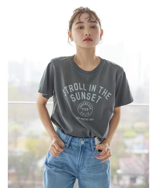 AMERICAN HOLIC（アメリカンホリック）の「アソートロゴカット半袖プルオーバー（Tシャツ/カットソー・レディース・イエロー/オフホワイト/カーキ/チャコールグレー・L/M）」の3枚目の写真