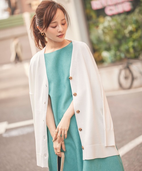 [田中亜希子さんコラボ]バッククロスリネンライクワンピース