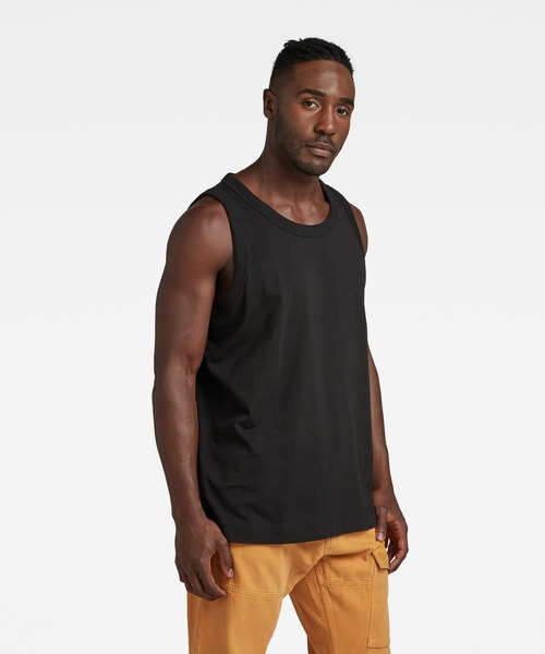 G-STAR（ジースター）の「ESSENTIAL LOOSE TANK TOP/ルーズタンクトップ（Tシャツ/カットソー・メンズ・ダークブラック/ホワイト・SMALL/MEDIUM/LARGE/X-LARGE/X-SMALL）」の8枚目の写真