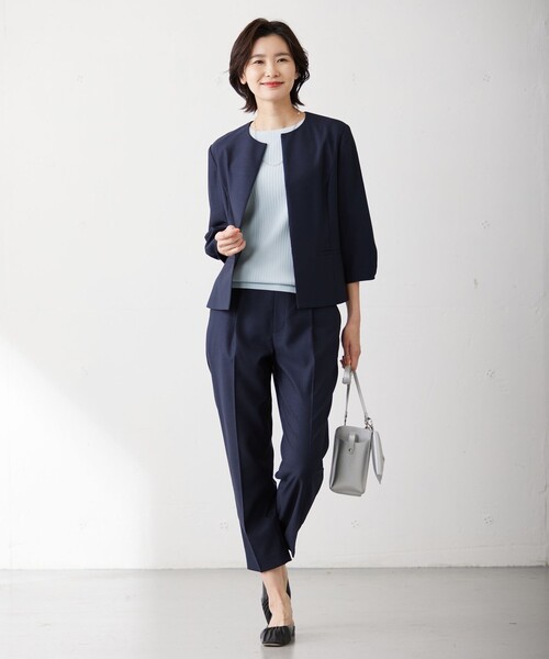 J.PRESS Ladies(J.プレス レディス)の「【洗える】レーヨンエリートストレッチ フレンチスリーブ ニット(ニット/セーター・レディース・アイボリー系/ネイビー系/ホワイト系/サックスブルー系・SMALL)」の11枚目の写真
