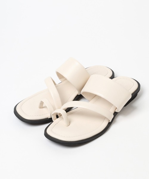 PAGEBOY（ページボーイ）の「トングフラットサンダル（サンダル・レディース・オフホワイト/ブラック・M/L）」の3枚目の写真