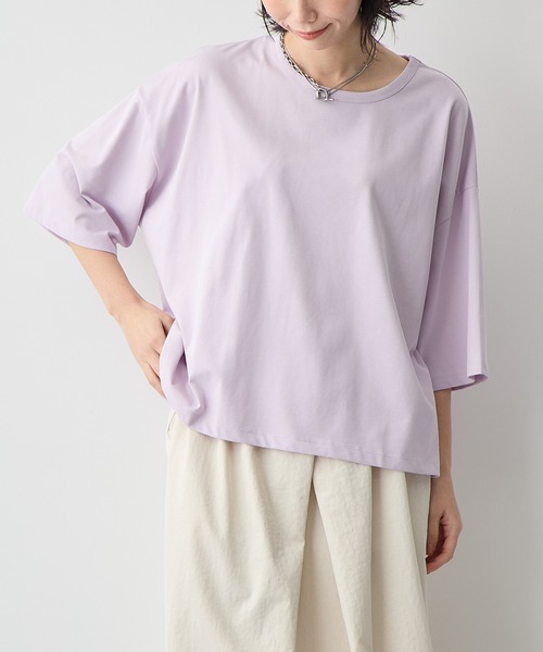 for/c(フォーシー)の「USAコットンクロップドTシャツ【サスティナブル】(Tシャツ/カットソー・レディース・ホワイト/ラベンダー/ブラック・LL/M/L)」の3枚目の写真