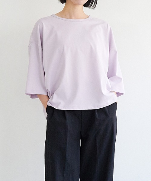 for/c(フォーシー)の「USAコットンクロップドTシャツ【サスティナブル】(Tシャツ/カットソー・レディース・ホワイト/ラベンダー/ブラック・LL/M/L)」の19枚目の写真