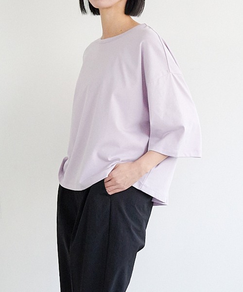 for/c(フォーシー)の「USAコットンクロップドTシャツ【サスティナブル】(Tシャツ/カットソー・レディース・ホワイト/ラベンダー/ブラック・LL/M/L)」の17枚目の写真