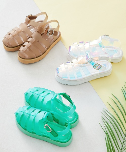 ORiental TRaffic(オリエンタルトラフィック)の「EC限定 PVCグルカサンダル K-321(サンダル・キッズ・ブラウン/グリーン/レインボー・15.0cm/16.0cm/17.0cm/18.0cm/19.0cm/20.0cm)」の2枚目の写真