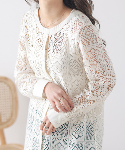 La-gemme(ラジェム)の「2way透かし編みワンピース(ワンピース・レディース・ブラック/アイボリー・SHORT/LONG)」の14枚目の写真