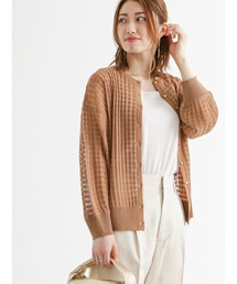 シアーチェックカーディガン