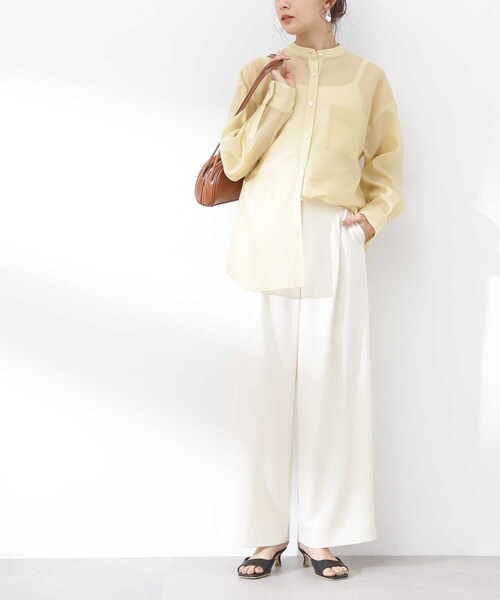 N.(N. Natural Beauty Basic)(エヌエヌナチュラルビューティーベーシック)の「【S Size Line】◆ドライタッチワイドパンツ(スラックス・レディース・ピンク/ブラウン/オフホワイト・SMALL/MEDIUM)」の22枚目の写真