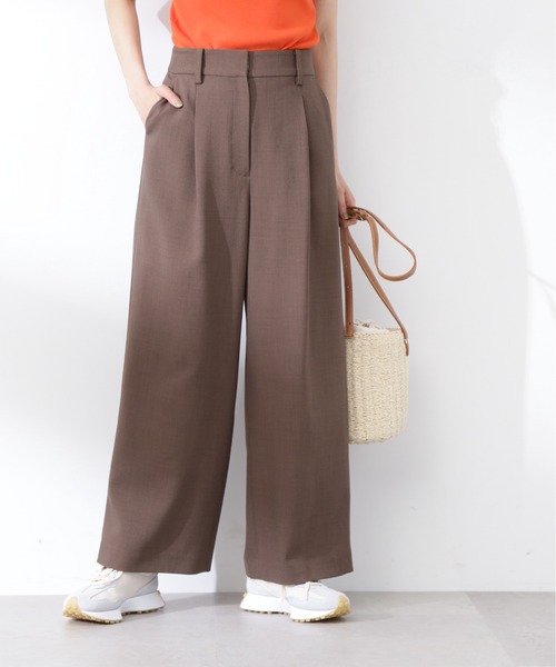N.(N. Natural Beauty Basic)(エヌエヌナチュラルビューティーベーシック)の「【S Size Line】◆ドライタッチワイドパンツ(スラックス・レディース・ピンク/ブラウン/オフホワイト・SMALL/MEDIUM)」の2枚目の写真