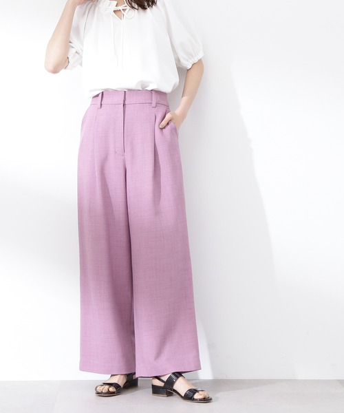 N.(N. Natural Beauty Basic)(エヌエヌナチュラルビューティーベーシック)の「【S Size Line】◆ドライタッチワイドパンツ(スラックス・レディース・ピンク/ブラウン/オフホワイト・SMALL/MEDIUM)」の3枚目の写真