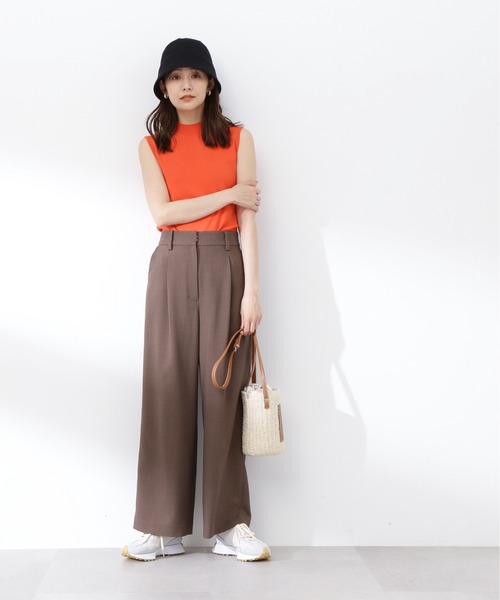 N.(N. Natural Beauty Basic)(エヌエヌナチュラルビューティーベーシック)の「【S Size Line】◆ドライタッチワイドパンツ(スラックス・レディース・ピンク/ブラウン/オフホワイト・SMALL/MEDIUM)」の7枚目の写真