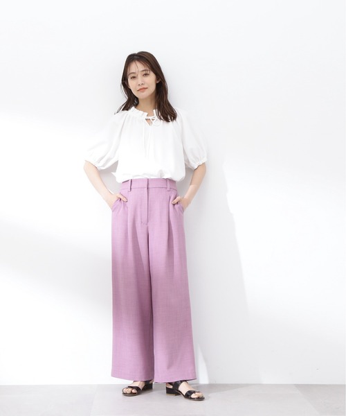 N.(N. Natural Beauty Basic)(エヌエヌナチュラルビューティーベーシック)の「【S Size Line】◆ドライタッチワイドパンツ(スラックス・レディース・ピンク/ブラウン/オフホワイト・SMALL/MEDIUM)」の20枚目の写真