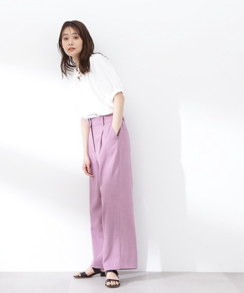 N.(N. Natural Beauty Basic)(エヌエヌナチュラルビューティーベーシック)の「【S Size Line】◆ドライタッチワイドパンツ(スラックス・レディース・ピンク/ブラウン/オフホワイト・SMALL/MEDIUM)」の18枚目の写真