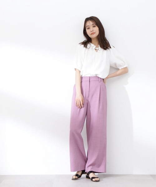 N.(N. Natural Beauty Basic)(エヌエヌナチュラルビューティーベーシック)の「【S Size Line】◆ドライタッチワイドパンツ(スラックス・レディース・ピンク/ブラウン/オフホワイト・SMALL/MEDIUM)」の14枚目の写真