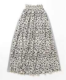 Q | アニマルドットバイカラーマイクロプリーツスカート(スカート)