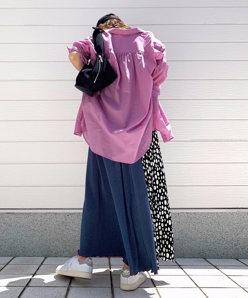 Q（キュー）の「アニマルドットバイカラーマイクロプリーツスカート（スカート・レディース・ホワイト系/ブラック系・MEDIUM）」の4枚目の写真