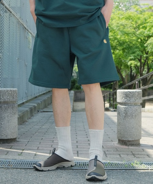 Carhartt WIP（カーハートダブリューアイピー）の「Carhartt WIP / カーハートWIP Chase Sweat Short チェイス スウェット ショーツ（スウェットパンツ・メンズ・ライトブルー/グリーン/イエロー・MEDIUM/LARGE/X-LARGE）」の2枚目の写真