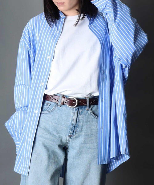 SOMETHING(サムシング)の「SOMETHING ステッチ パンチング レザーベルト(ベルト・レディース・ネイビー/ダークブラウン/ブラウン/ブラック/ワイン・FREE)」の6枚目の写真