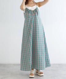 w closet | ドロストチェックキャミワンピース(ワンピース)