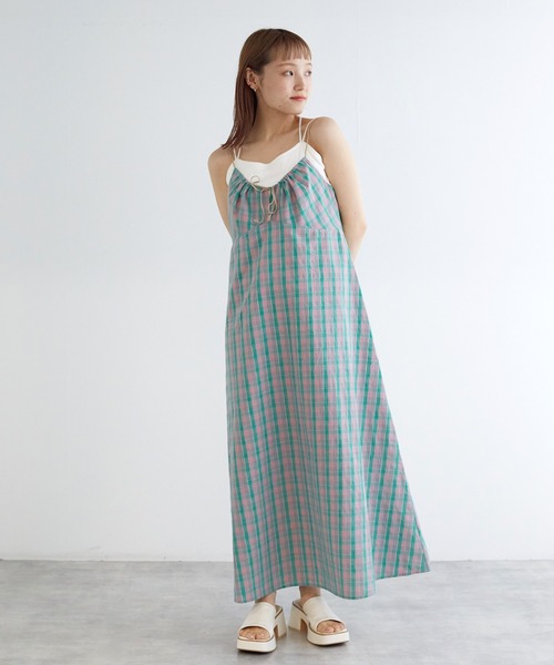 w closet（ダブルクローゼット）の「ドロストチェックキャミ