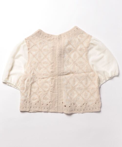 SpRay（スプレイ）の「刺繍編みブラウス（シャツ/ブラウス・レディース・ライトベージュ/ホワイト・FREE）」の3枚目の写真
