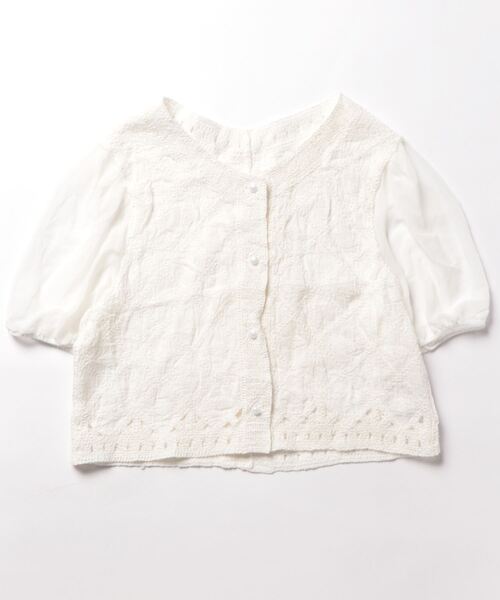 SpRay（スプレイ）の「刺繍編みブラウス（シャツ/ブラウス・レディース・ライトベージュ/ホワイト・FREE）」の16枚目の写真