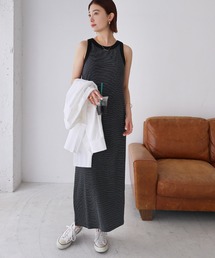 andme | カップ付きボーダーアメスリワンピース(ワンピース)