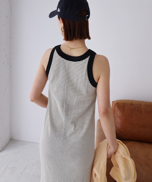 カップ付きボーダーアメスリワンピース（ワンピース）｜andme